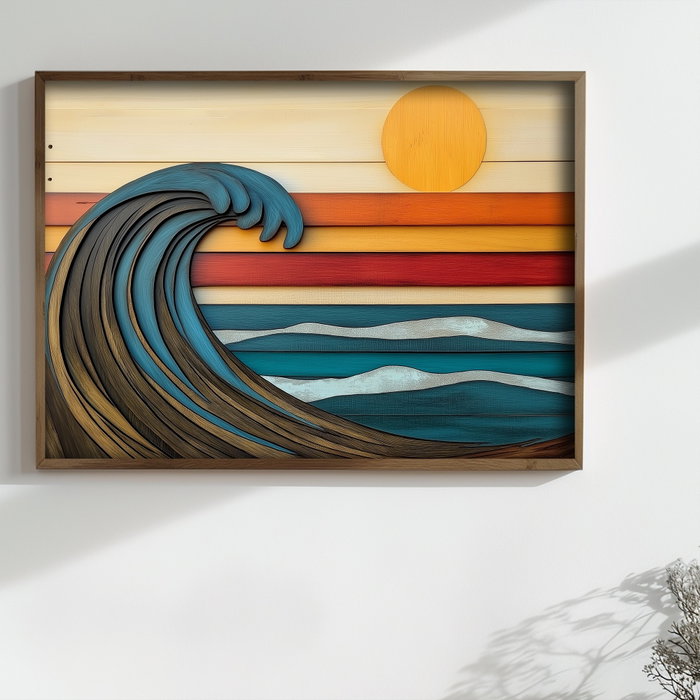 Wallity TUN120-XL Pintura Decorativa en MDF con Marco Multicolor